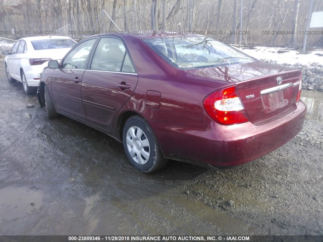 4T1BE30K13U174648 - 2003 TOYOTA CAMRY LE/XLE/SE MAROON photo 3