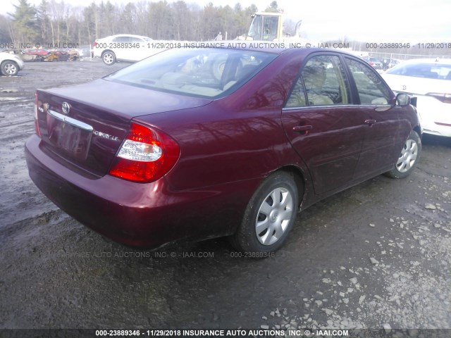 4T1BE30K13U174648 - 2003 TOYOTA CAMRY LE/XLE/SE MAROON photo 4