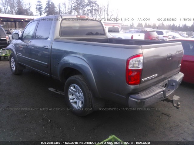 5TBET34166S504536 - 2006 TOYOTA TUNDRA DOUBLE CAB SR5 GRAY photo 3