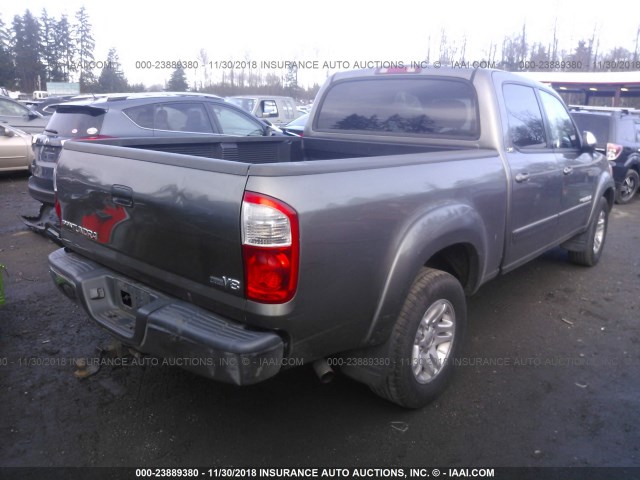 5TBET34166S504536 - 2006 TOYOTA TUNDRA DOUBLE CAB SR5 GRAY photo 4