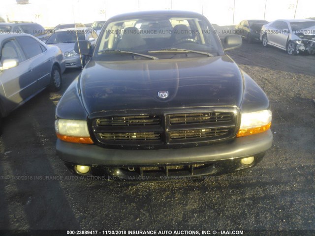 1B7GL32N62S545725 - 2002 DODGE DAKOTA SPORT/RT BLACK photo 6