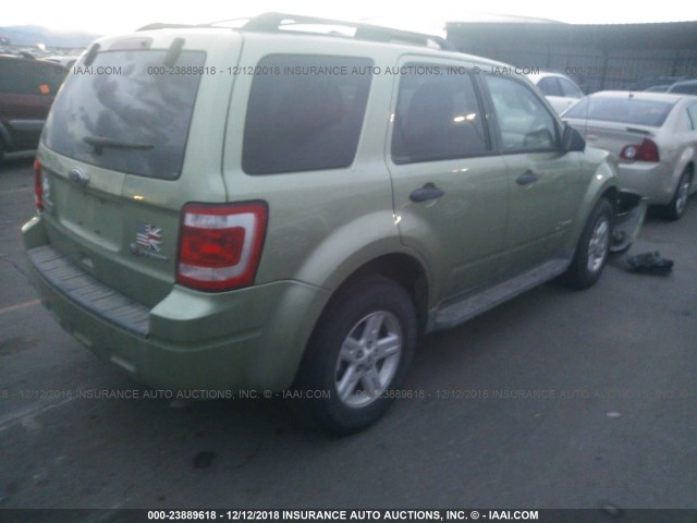 1FMCU5K30AKC67520 - 2010 FORD ESCAPE HYBRID GREEN photo 4