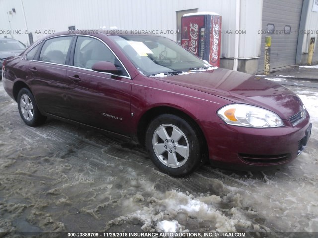 2G1WT58N489144594 - 2008 CHEVROLET IMPALA LT RED photo 1