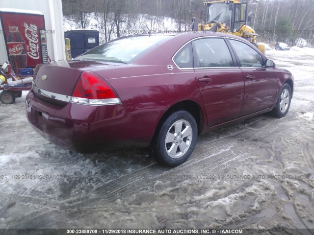 2G1WT58N489144594 - 2008 CHEVROLET IMPALA LT RED photo 4