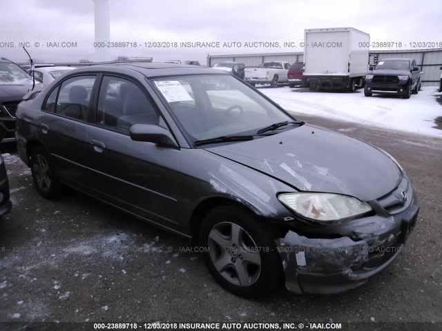 2HGES26785H612631 - 2005 HONDA CIVIC EX GRAY photo 1