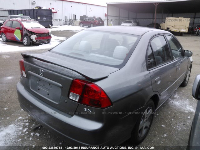 2HGES26785H612631 - 2005 HONDA CIVIC EX GRAY photo 4