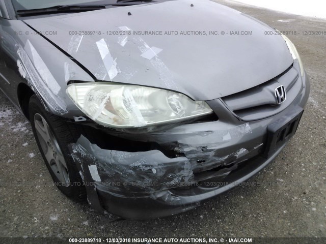 2HGES26785H612631 - 2005 HONDA CIVIC EX GRAY photo 6