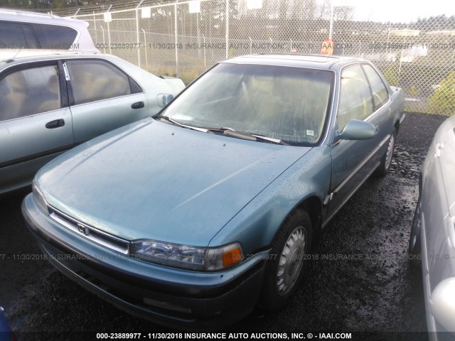 1HGCB7160MA038039 - 1991 HONDA ACCORD EX/EX-R TURQUOISE photo 2