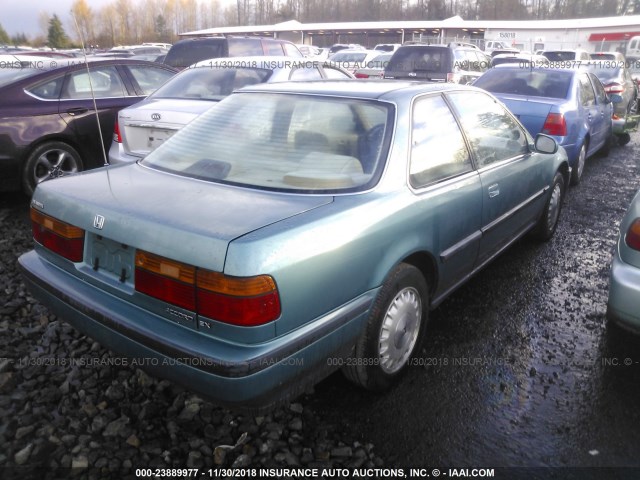 1HGCB7160MA038039 - 1991 HONDA ACCORD EX/EX-R TURQUOISE photo 4