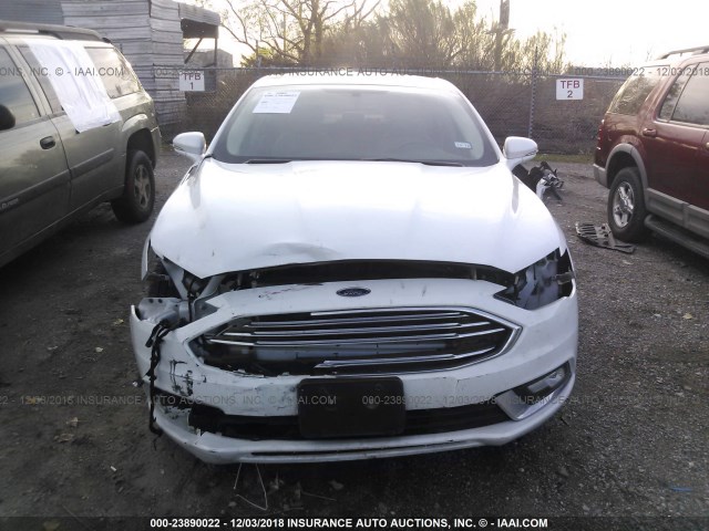 3FA6P0LU7HR257677 - 2017 FORD FUSION SE HYBRID WHITE photo 6