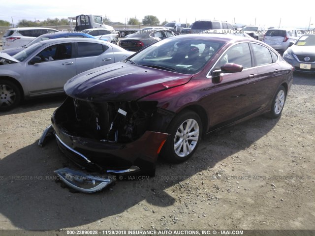 1C3CCCAB0GN149015 - 2016 CHRYSLER 200 LIMITED RED photo 2