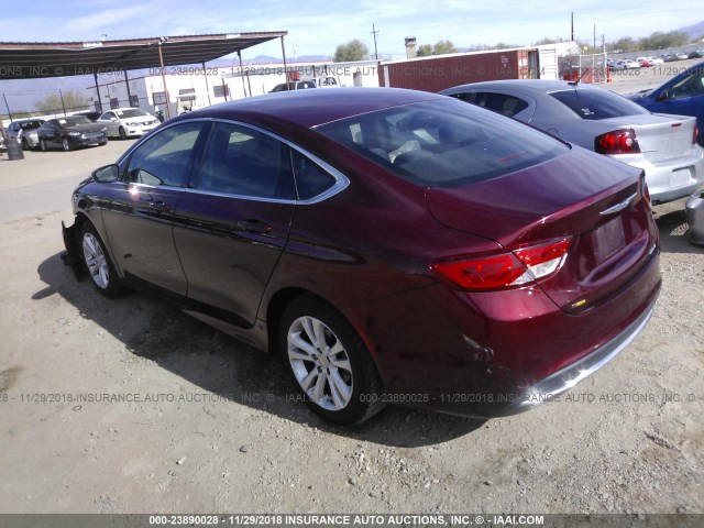 1C3CCCAB0GN149015 - 2016 CHRYSLER 200 LIMITED RED photo 3