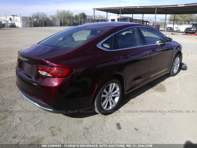 1C3CCCAB0GN149015 - 2016 CHRYSLER 200 LIMITED RED photo 4