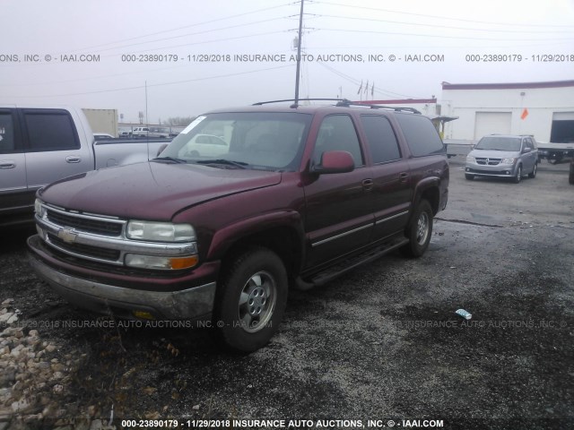 1GNFK16Z22J315886 - 2002 CHEVROLET SUBURBAN K1500 MAROON photo 2