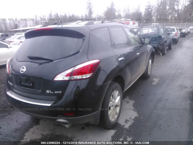 JN8AZ1MW7EW511115 - 2014 NISSAN Murano S/SL/SV/LE BLACK photo 4