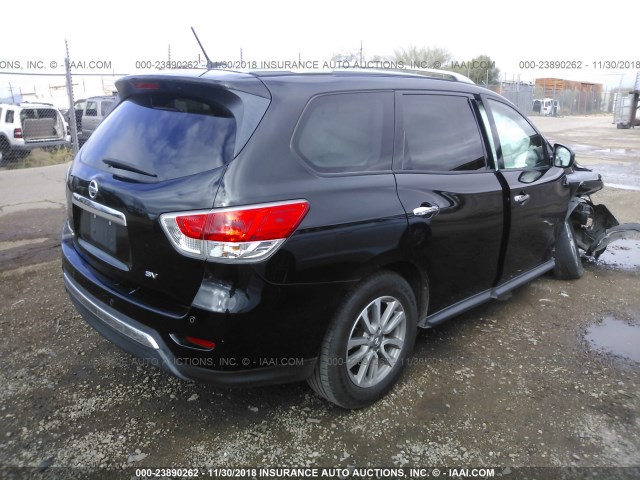 5N1AR2MN7DC609341 - 2013 NISSAN PATHFINDER S/SV/SL/PLATINUM BLACK photo 4