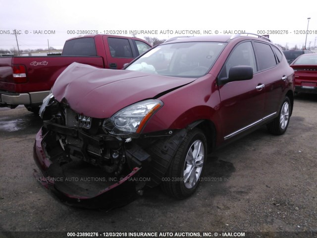 JN8AS5MT2FW671471 - 2015 NISSAN ROGUE SELECT S RED photo 2