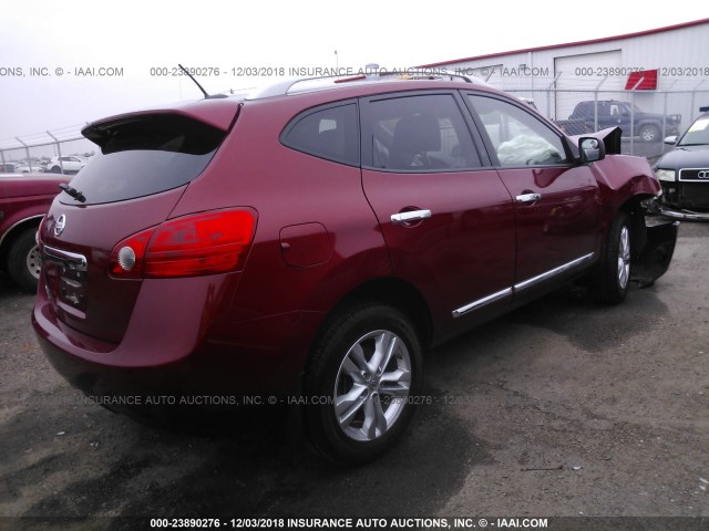 JN8AS5MT2FW671471 - 2015 NISSAN ROGUE SELECT S RED photo 4