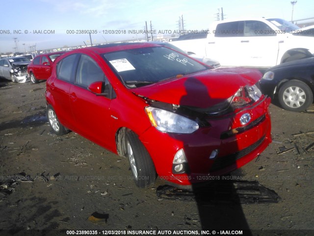 JTDKDTB3XE1080379 - 2014 TOYOTA PRIUS C RED photo 1