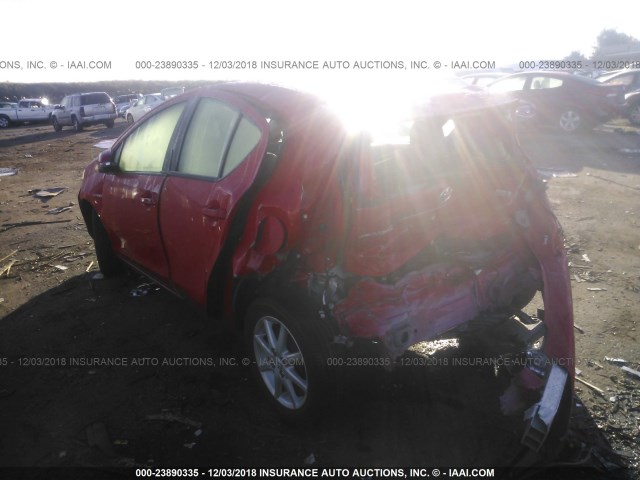 JTDKDTB3XE1080379 - 2014 TOYOTA PRIUS C RED photo 3