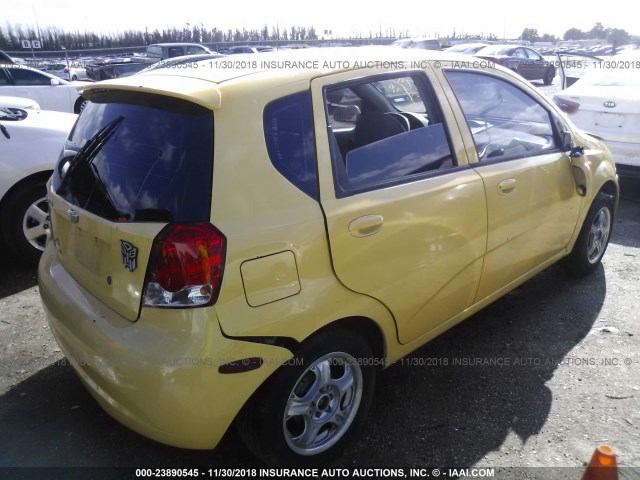 KL1TJ62694B267590 - 2004 CHEVROLET AVEO LS YELLOW photo 4