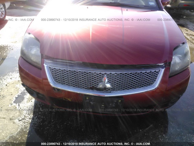 4A32B3FFXBE031534 - 2011 MITSUBISHI GALANT ES/SE RED photo 6