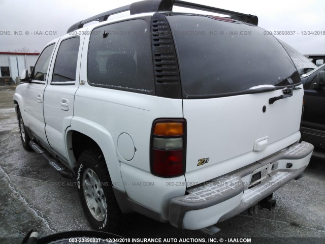 1GNEK13T01R184341 - 2001 CHEVROLET TAHOE K1500 WHITE photo 3