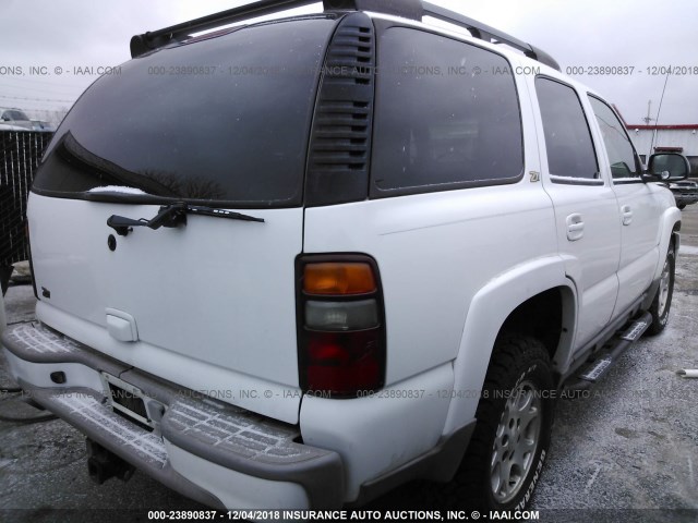 1GNEK13T01R184341 - 2001 CHEVROLET TAHOE K1500 WHITE photo 4