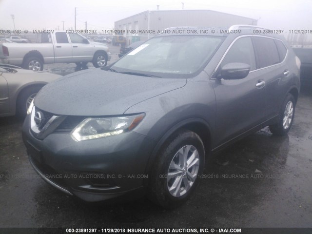 KNMAT2MV3FP534185 - 2015 NISSAN ROGUE S/SL/SV GRAY photo 2