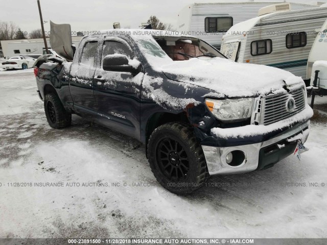 5TFRM5F18BX033735 - 2011 TOYOTA TUNDRA DOUBLE CAB SR5 BLUE photo 1