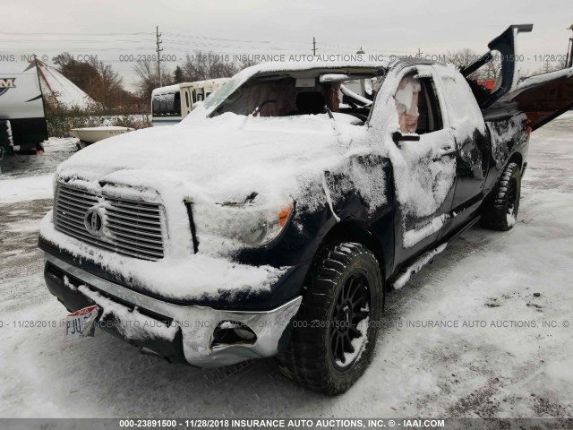 5TFRM5F18BX033735 - 2011 TOYOTA TUNDRA DOUBLE CAB SR5 BLUE photo 2