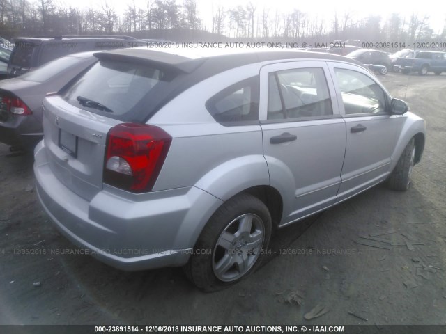 1B3HB48B87D264288 - 2007 DODGE CALIBER SXT SILVER photo 4