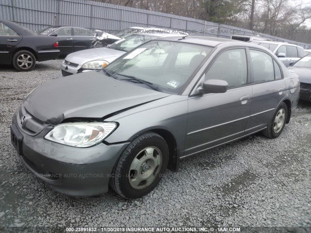 JHMES96645S015840 - 2005 HONDA CIVIC HYBRID GRAY photo 2