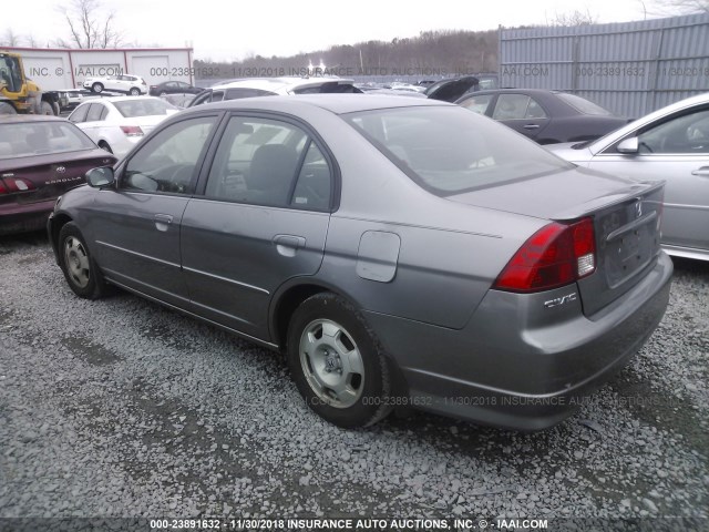 JHMES96645S015840 - 2005 HONDA CIVIC HYBRID GRAY photo 3