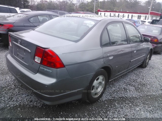 JHMES96645S015840 - 2005 HONDA CIVIC HYBRID GRAY photo 4