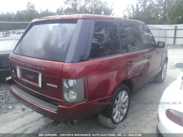 SALMF13406A227978 - 2006 LAND ROVER RANGE ROVER SUPERCHARGED RED photo 4