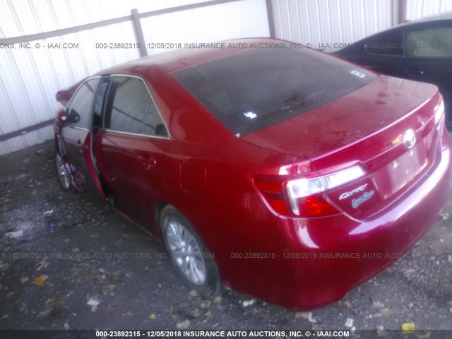 4T1BF1FK3EU784787 - 2014 TOYOTA CAMRY L/SE/LE/XLE 红色 照片 3