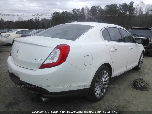 1LNHL9DK4DG603097 - 2013 LINCOLN MKS WHITE photo 4