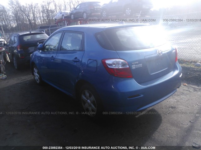 2T1KU40E99C040094 - 2009 TOYOTA COROLLA MATRIX  BLUE photo 3