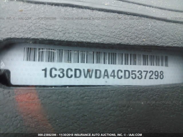 1C3CDWDA4CD537298 - 2012 DODGE CALIBER SXT BLACK photo 9