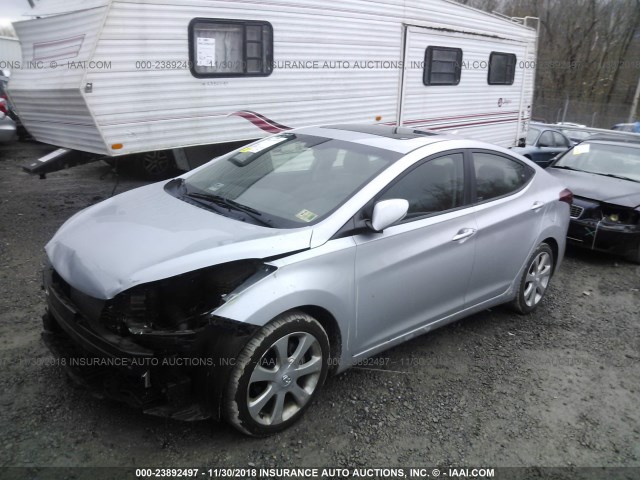 5NPDH4AE1BH052674 - 2011 HYUNDAI ELANTRA GLS/LIMITED SILVER photo 2