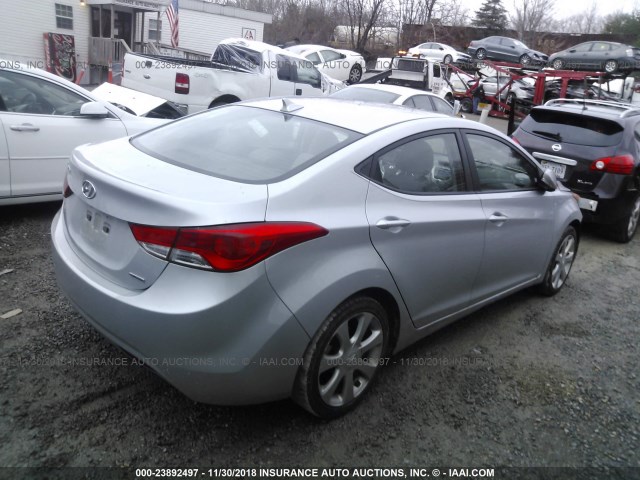 5NPDH4AE1BH052674 - 2011 HYUNDAI ELANTRA GLS/LIMITED SILVER photo 4