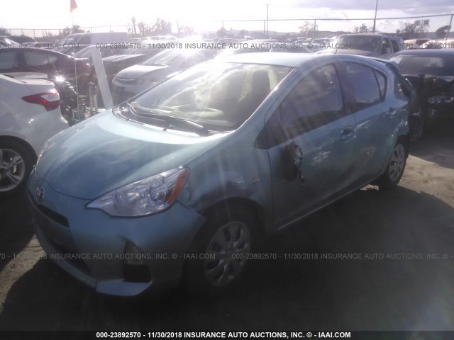 JTDKDTB35E1083528 - 2014 TOYOTA PRIUS C BLUE photo 2