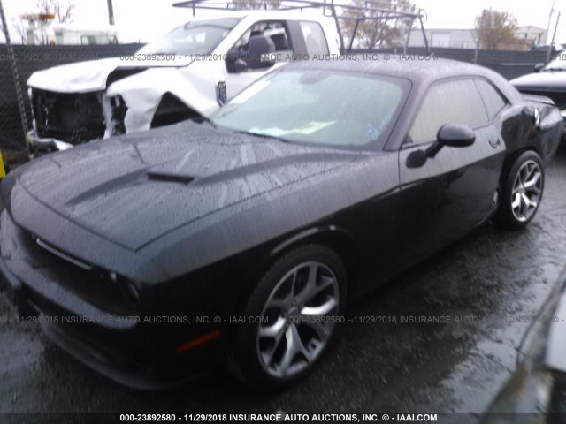 2C3CDZBG1FH705060 - 2015 DODGE CHALLENGER SXT PLUS BLACK photo 2