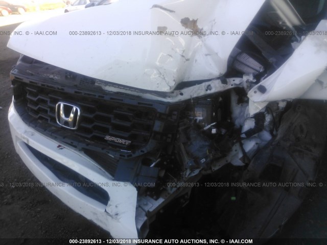 5FPYK1F78DB003637 - 2013 HONDA RIDGELINE SPORT WHITE photo 6