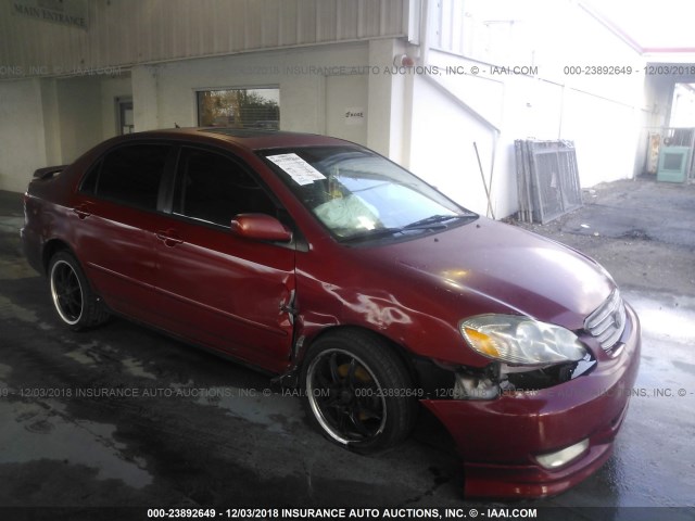 1NXBR32E04Z287570 - 2004 TOYOTA COROLLA CE/LE/S RED photo 1