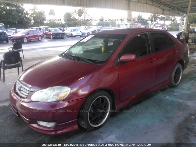 1NXBR32E04Z287570 - 2004 TOYOTA COROLLA CE/LE/S RED photo 2