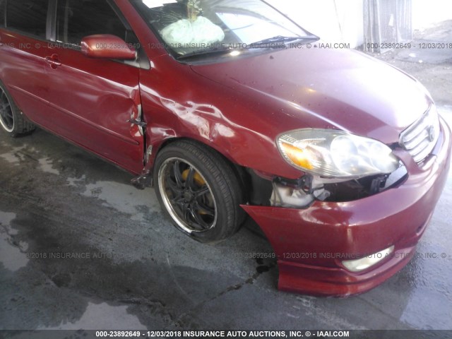 1NXBR32E04Z287570 - 2004 TOYOTA COROLLA CE/LE/S RED photo 6