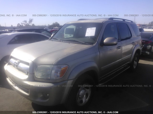 5TDZT34A75S246471 - 2005 TOYOTA SEQUOIA SR5 GOLD photo 2