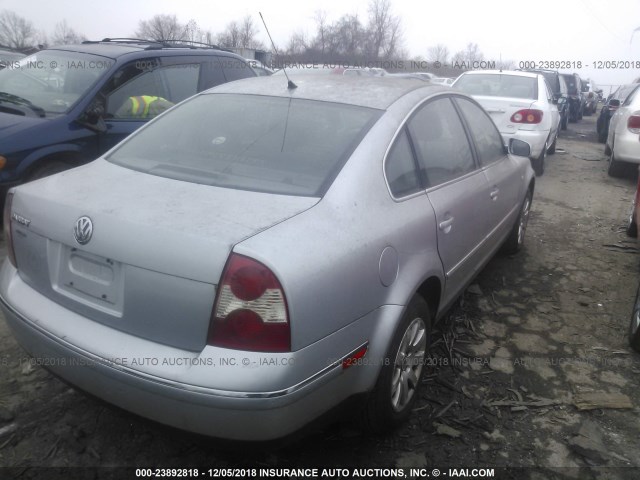 WVWPD63B01P133708 - 2001 VOLKSWAGEN PASSAT GLS SILVER photo 4